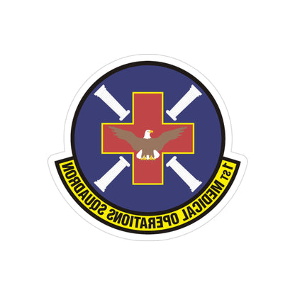 1st Medical Operations Squadron (U.S. Air Force) REVERSE PRINT Transparent STICKER-3" × 3"-The Sticker Space