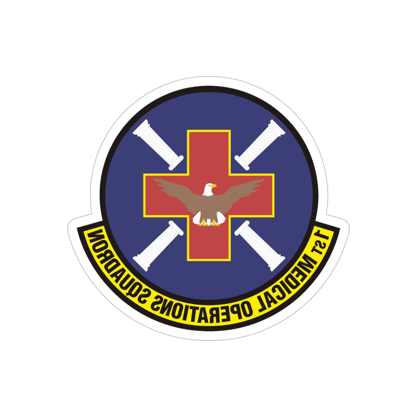 1st Medical Operations Squadron (U.S. Air Force) REVERSE PRINT Transparent STICKER-4" × 4"-The Sticker Space