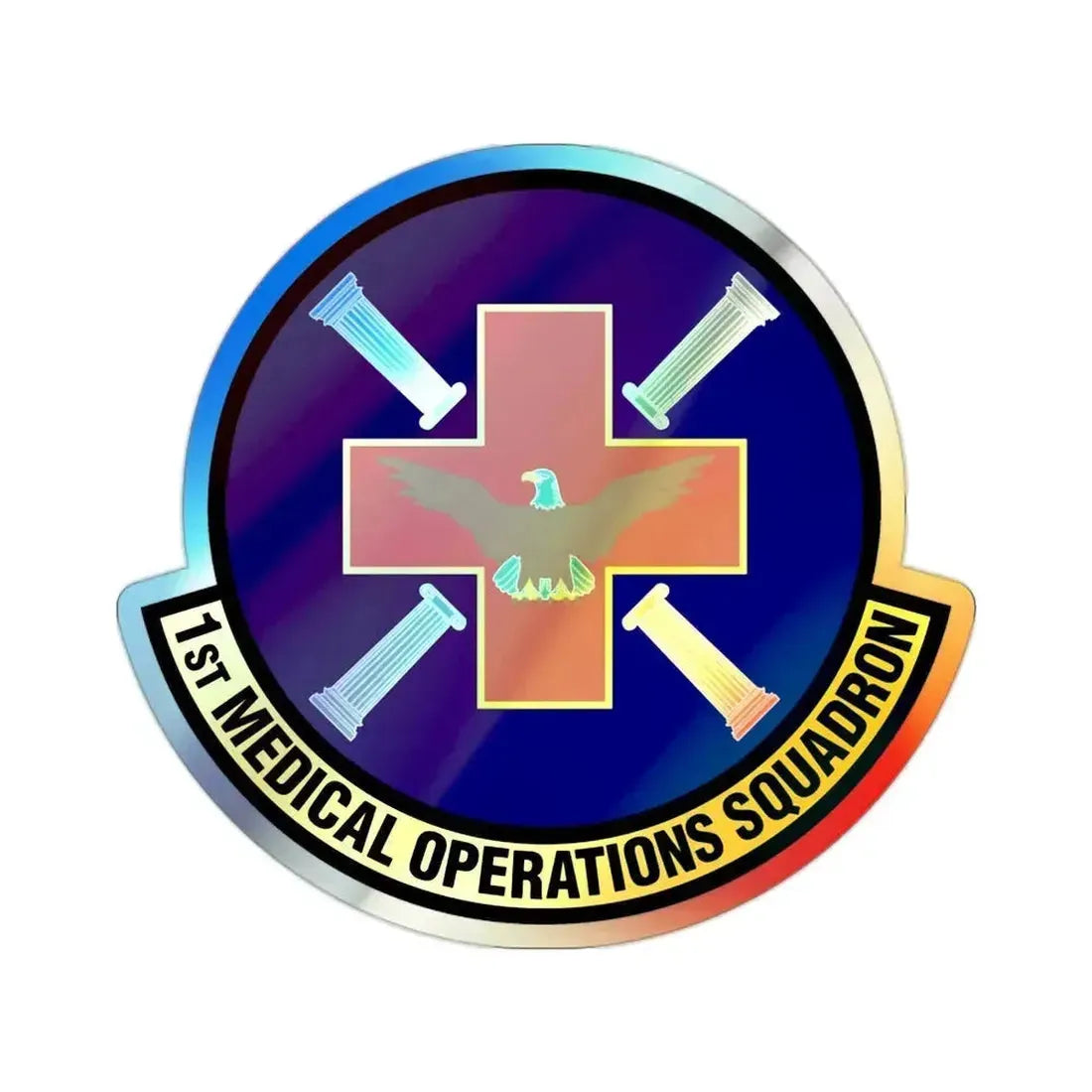 1st Medical Operations Squadron (U.S. Air Force) Holographic STICKER Die-Cut Vinyl Decal 2 Inch Holographic - The Sticker Space