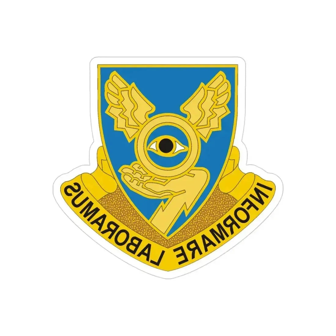 1st Military Intelligence Battalion (U.S. Army) REVERSE PRINT Transparent Die-Cut STICKER 3 Inch Die-Cut Transparent - The Sticker Space