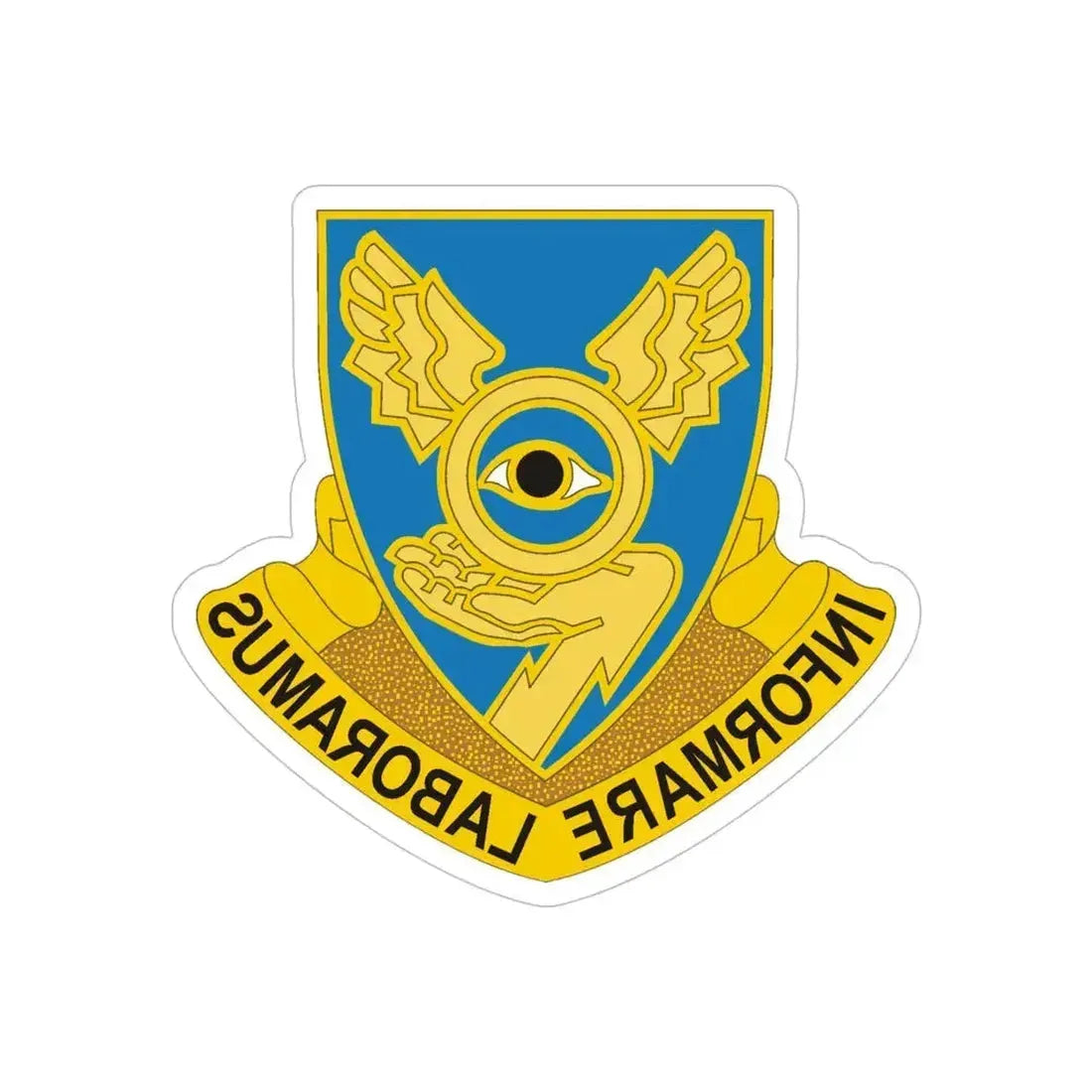 1st Military Intelligence Battalion (U.S. Army) REVERSE PRINT Transparent Die-Cut STICKER 5 Inch Die-Cut Transparent - The Sticker Space