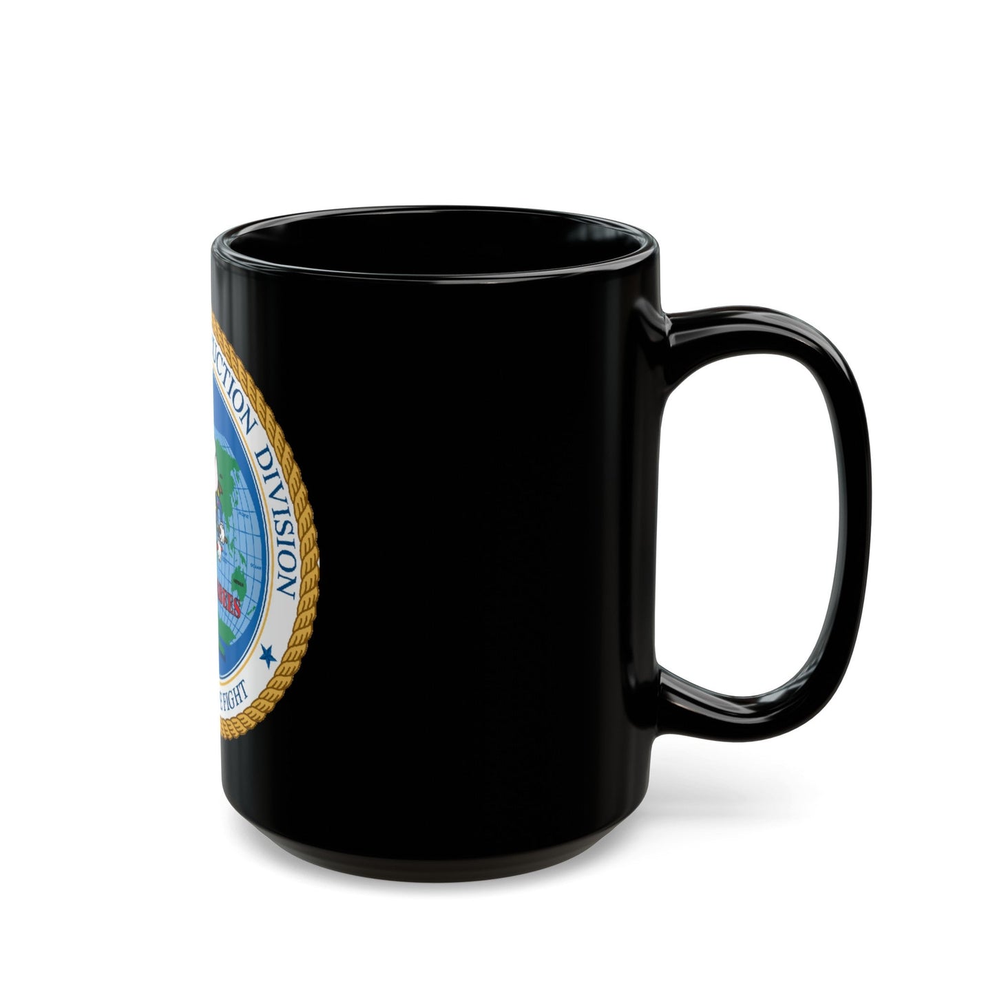 1st Naval Construction Div Seabee (U.S. Navy) Black Coffee Mug-The Sticker Space