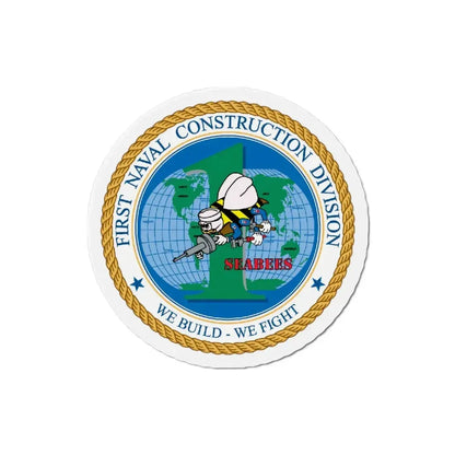 1st Naval Construction Div Seabee (U.S. Navy) Refrigerator Magnet - The Sticker Space