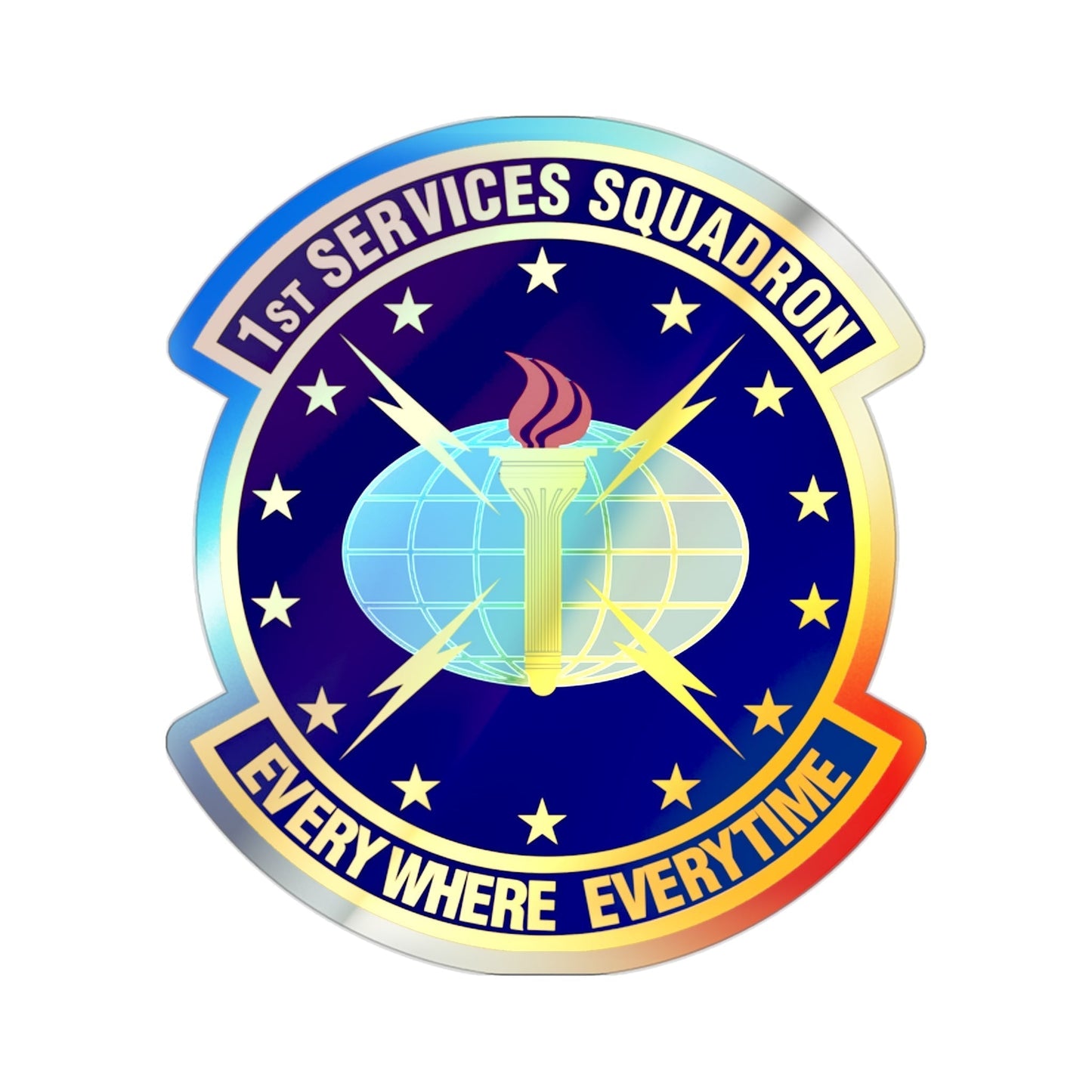 1st Services Squadron (U.S. Air Force) Holographic STICKER Die-Cut Vinyl Decal-2 Inch-The Sticker Space