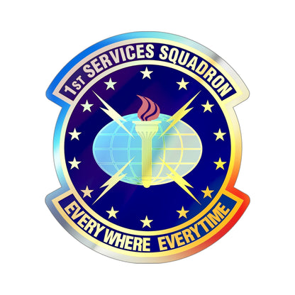 1st Services Squadron (U.S. Air Force) Holographic STICKER Die-Cut Vinyl Decal-4 Inch-The Sticker Space