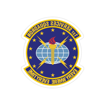 1st Services Squadron (U.S. Air Force) REVERSE PRINT Transparent STICKER-3" × 3"-The Sticker Space