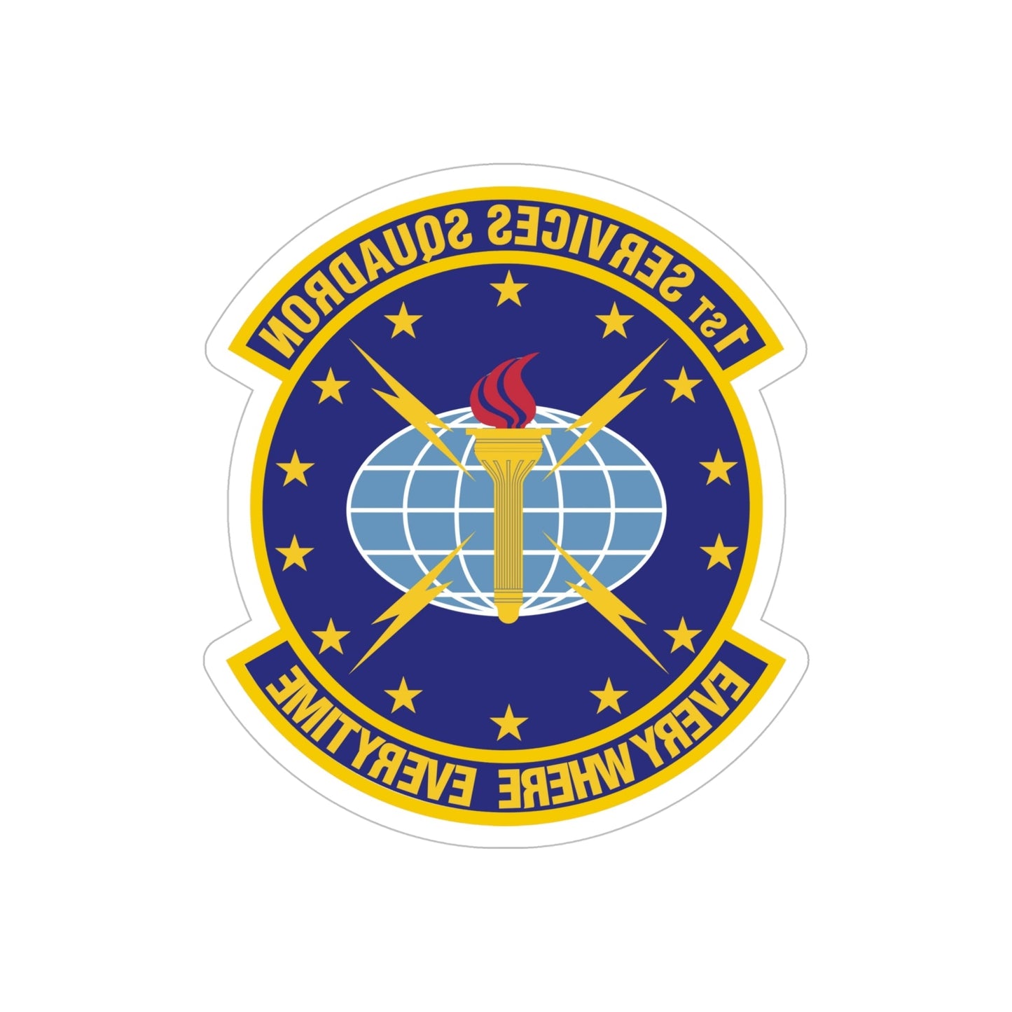 1st Services Squadron (U.S. Air Force) REVERSE PRINT Transparent STICKER-6" × 6"-The Sticker Space