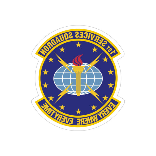 1st Services Squadron (U.S. Air Force) REVERSE PRINT Transparent STICKER-6" × 6"-The Sticker Space