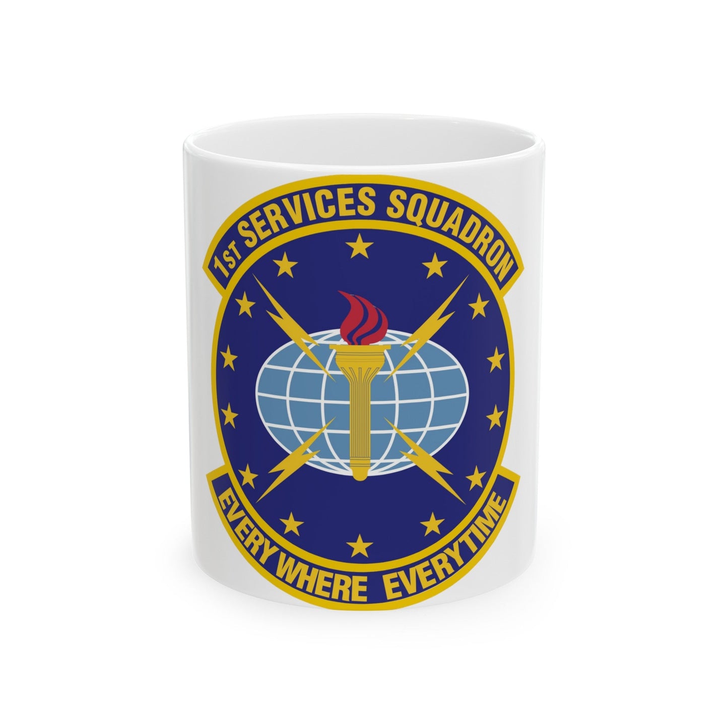 1st Services Squadron (U.S. Air Force) White Coffee Mug-11oz-The Sticker Space