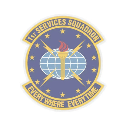 1st Services Squadron (U.S. Air Force) STICKER Vinyl Kiss-Cut Decal 2 Inch Transparent - The Sticker Space