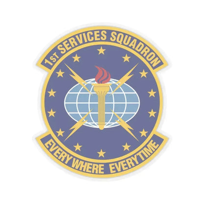 1st Services Squadron (U.S. Air Force) STICKER Vinyl Kiss-Cut Decal 3 Inch Transparent - The Sticker Space