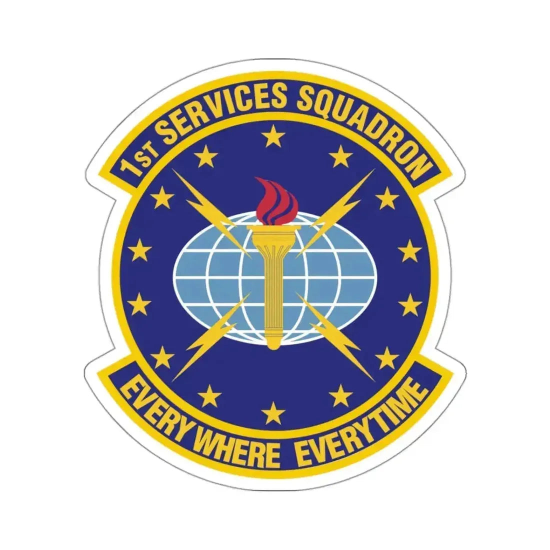 1st Services Squadron (U.S. Air Force) STICKER Vinyl Kiss-Cut Decal 3 Inch White - The Sticker Space
