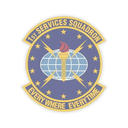 1st Services Squadron (U.S. Air Force) STICKER Vinyl Kiss-Cut Decal 4 Inch Transparent - The Sticker Space