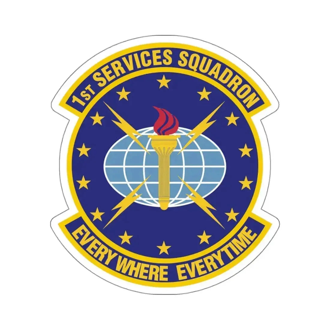 1st Services Squadron (U.S. Air Force) STICKER Vinyl Kiss-Cut Decal 4 Inch White - The Sticker Space