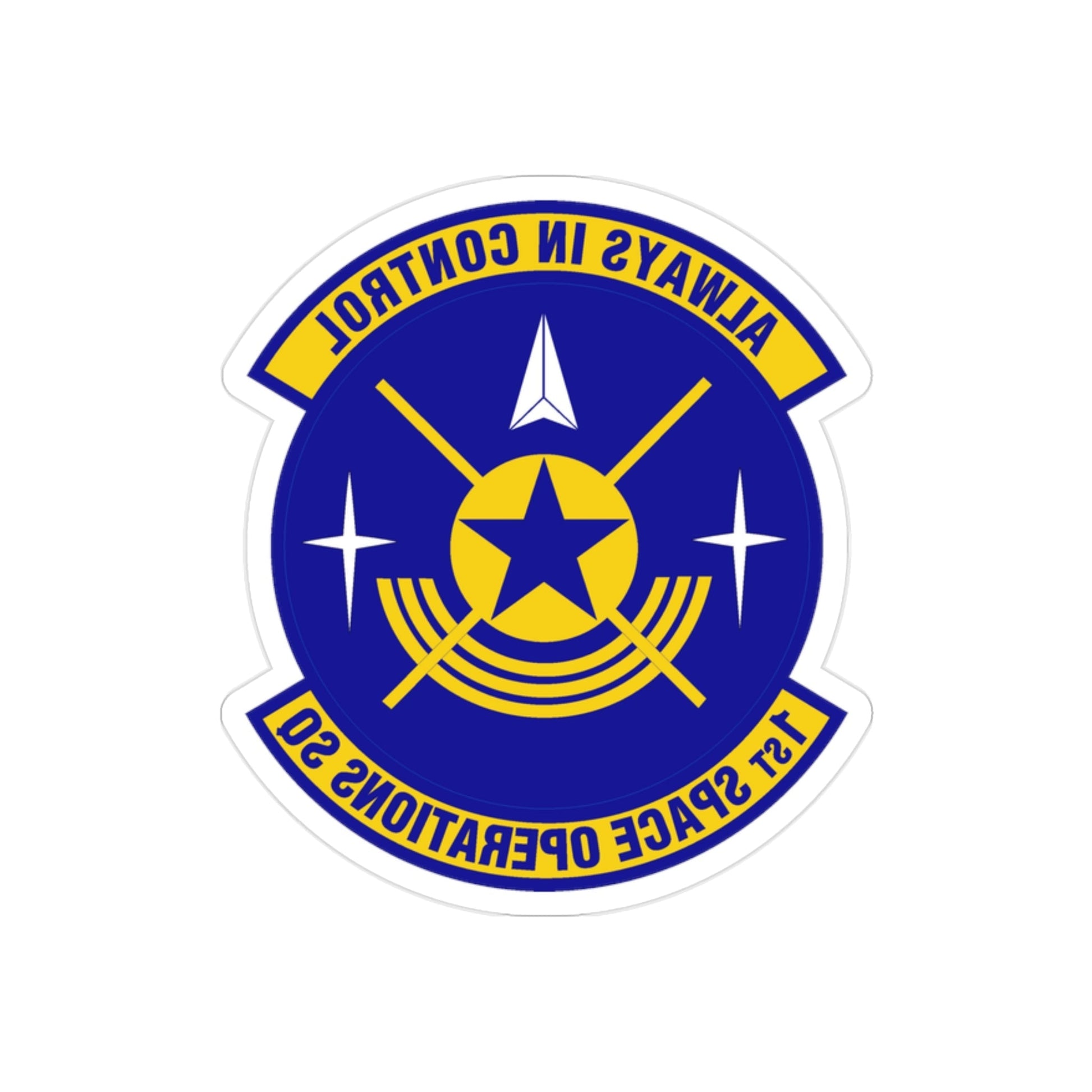 1st Space Operations Squadron (U.S. Air Force) REVERSE PRINT Transparent STICKER-2" × 2"-The Sticker Space