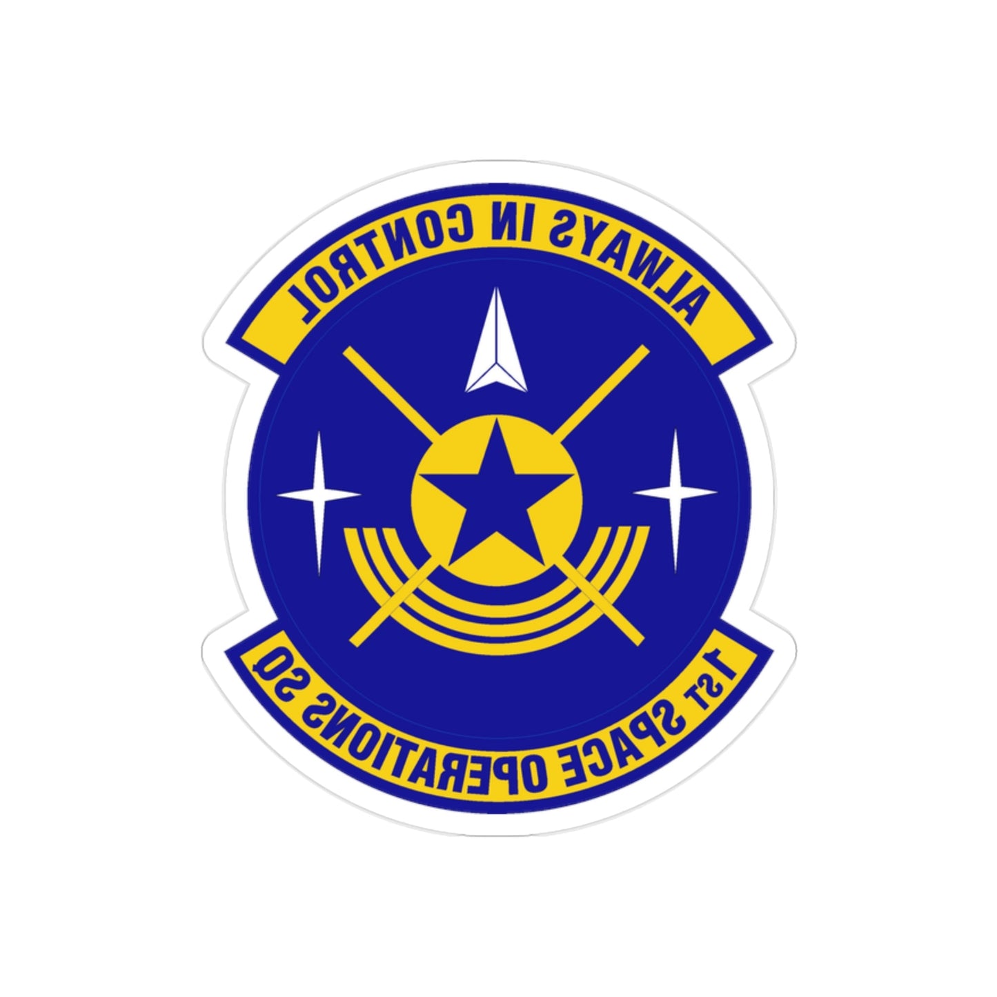 1st Space Operations Squadron (U.S. Air Force) REVERSE PRINT Transparent STICKER-2" × 2"-The Sticker Space