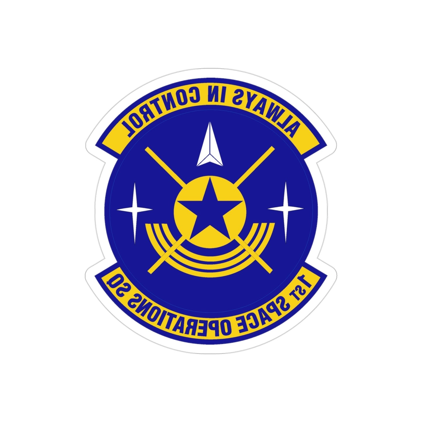 1st Space Operations Squadron (U.S. Air Force) REVERSE PRINT Transparent STICKER-3" × 3"-The Sticker Space