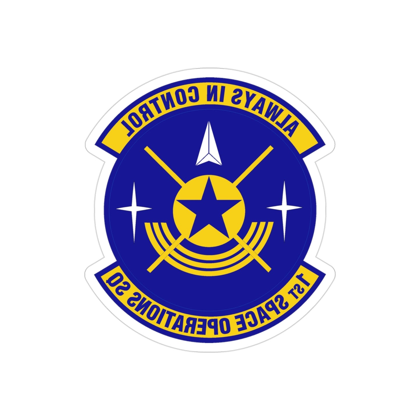 1st Space Operations Squadron (U.S. Air Force) REVERSE PRINT Transparent STICKER-3" × 3"-The Sticker Space