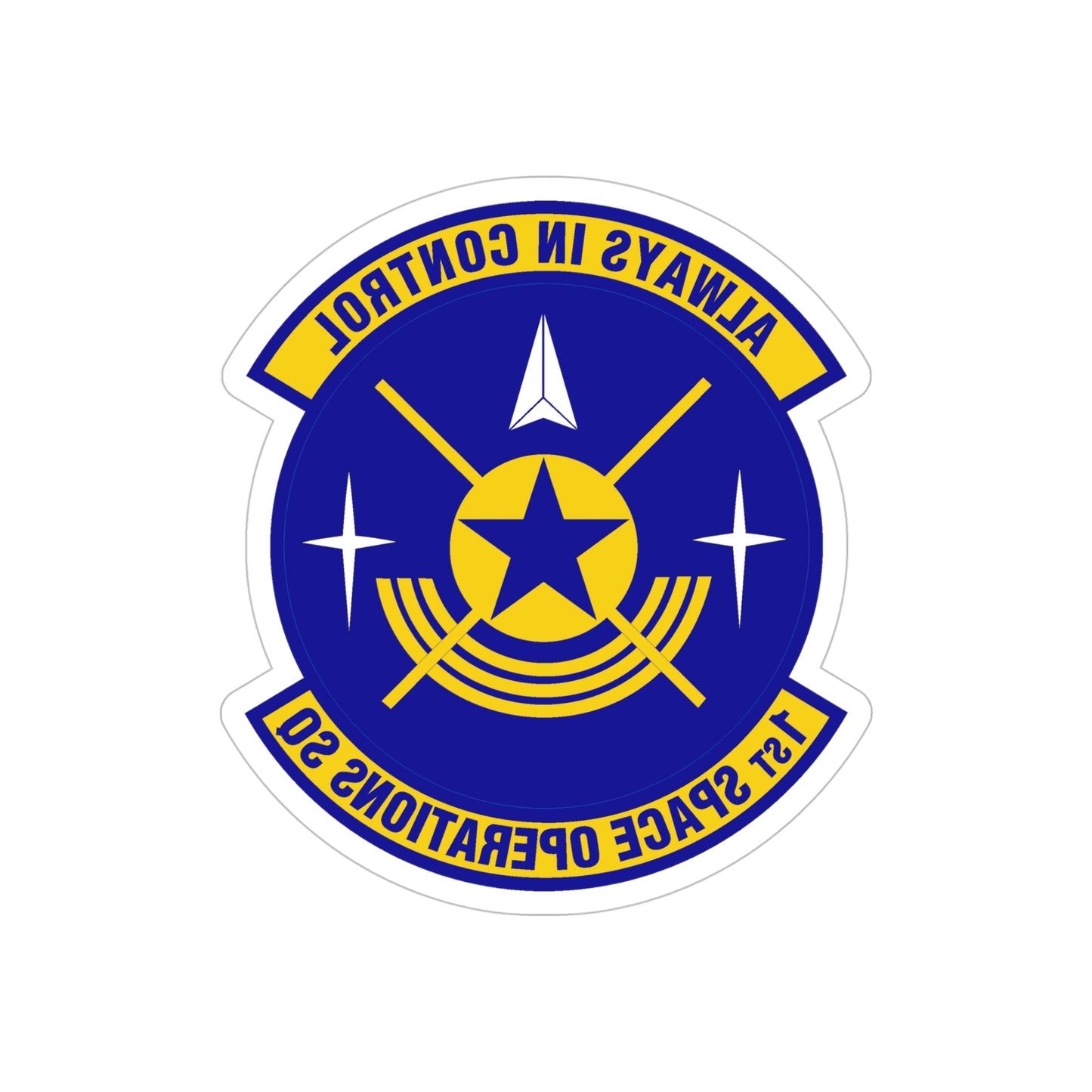 1st Space Operations Squadron (U.S. Air Force) REVERSE PRINT Transparent STICKER-5" × 5"-The Sticker Space