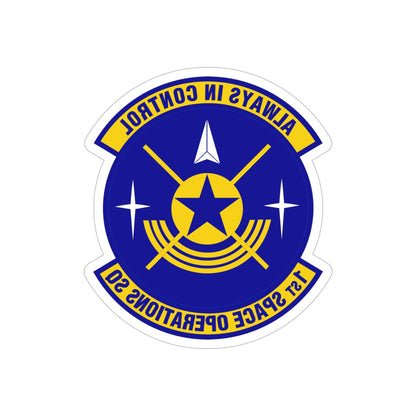 1st Space Operations Squadron (U.S. Air Force) REVERSE PRINT Transparent STICKER-5" × 5"-The Sticker Space