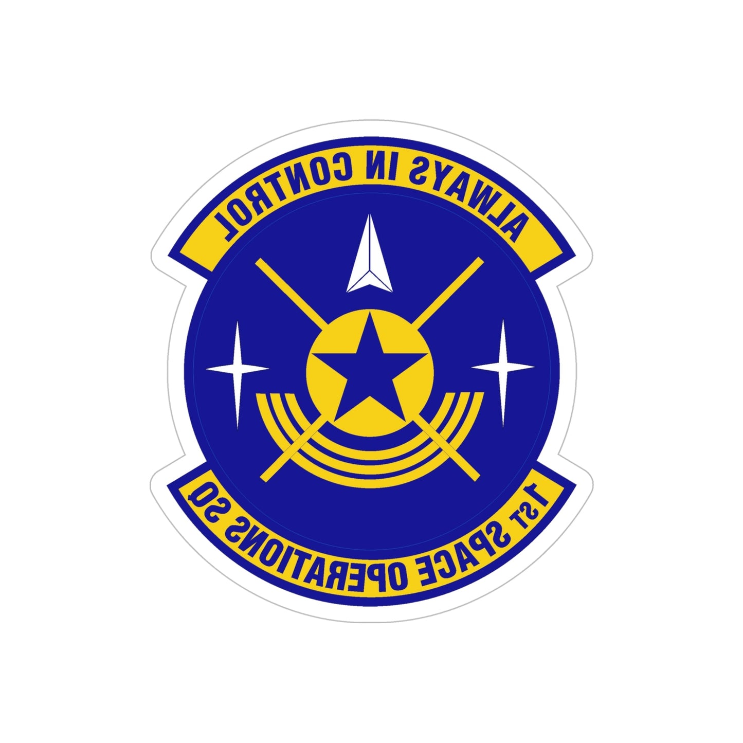 1st Space Operations Squadron (U.S. Air Force) REVERSE PRINT Transparent STICKER-6" × 6"-The Sticker Space