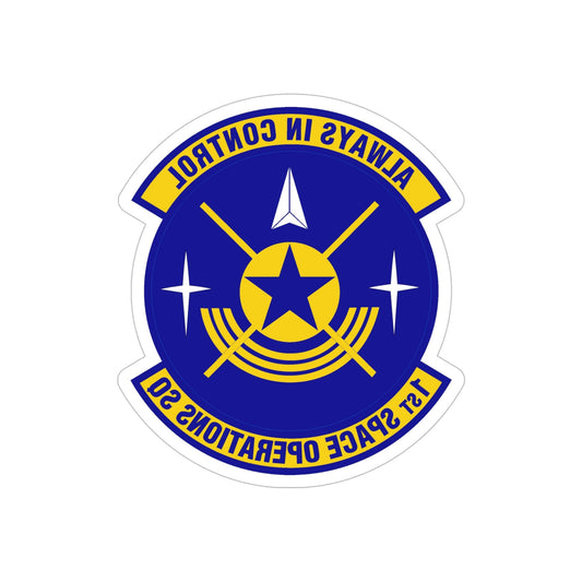 1st Space Operations Squadron (U.S. Air Force) REVERSE PRINT Transparent STICKER-6" × 6"-The Sticker Space