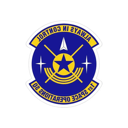 1st Space Operations Squadron (U.S. Air Force) REVERSE PRINT Transparent Die-Cut STICKER 3 Inch Die-Cut Transparent - The Sticker Space