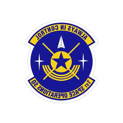 1st Space Operations Squadron (U.S. Air Force) REVERSE PRINT Transparent Die-Cut STICKER 4 Inch Die-Cut Transparent - The Sticker Space