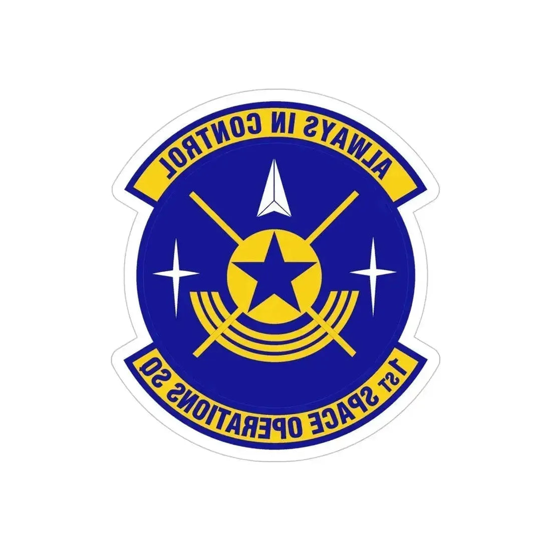 1st Space Operations Squadron (U.S. Air Force) REVERSE PRINT Transparent Die-Cut STICKER 5 Inch Die-Cut Transparent - The Sticker Space