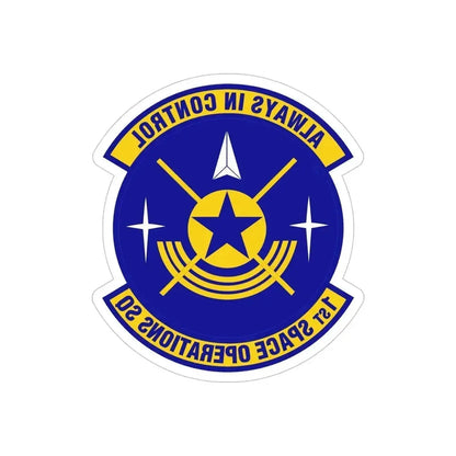 1st Space Operations Squadron (U.S. Air Force) REVERSE PRINT Transparent Die-Cut STICKER 5 Inch Die-Cut Transparent - The Sticker Space