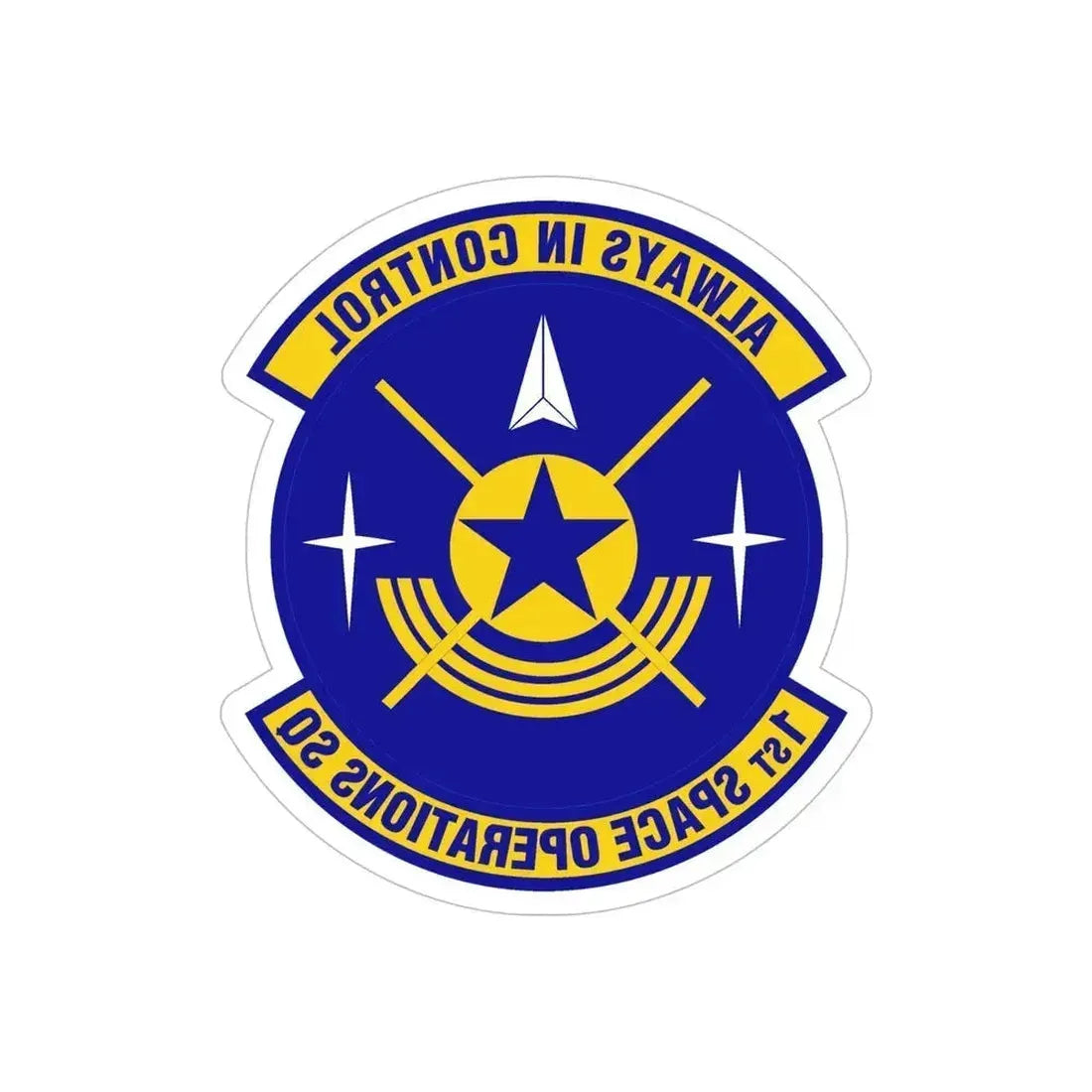 1st Space Operations Squadron (U.S. Air Force) REVERSE PRINT Transparent Die-Cut STICKER 6 Inch Die-Cut Transparent - The Sticker Space