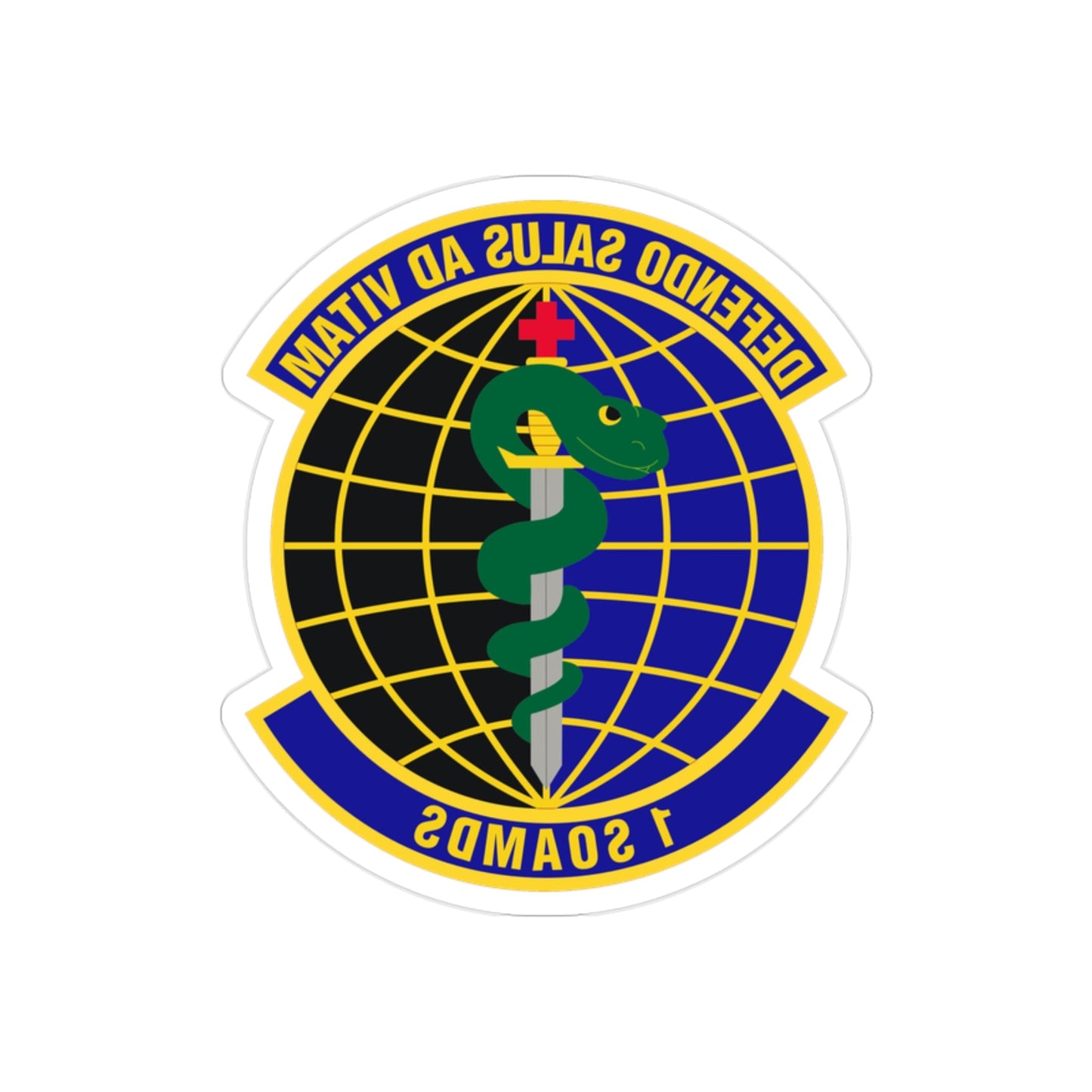 1st Special Operations Aerospace Medicine Squadron (U.S. Air Force) REVERSE PRINT Transparent STICKER-2" × 2"-The Sticker Space