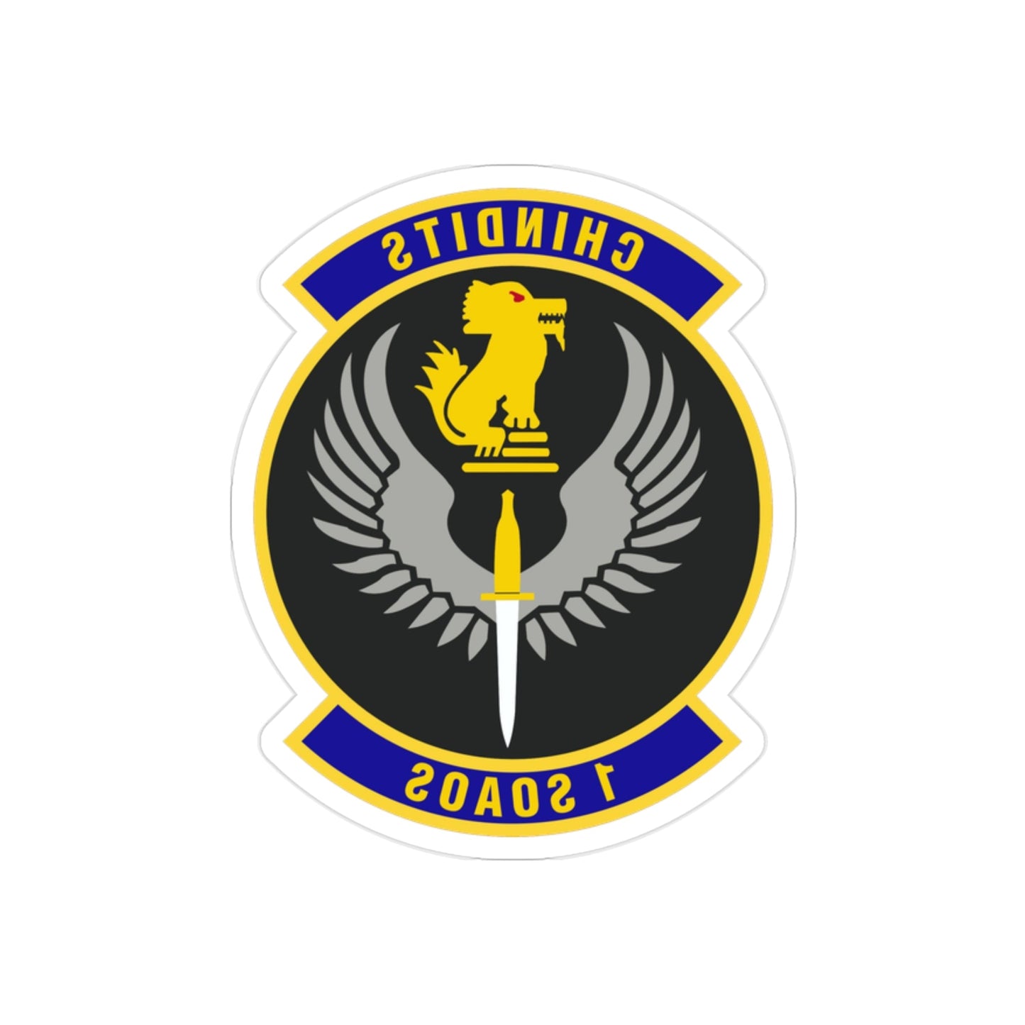 1st Special Operations Air Operations Squadron (U.S. Air Force) REVERSE PRINT Transparent STICKER-2" × 2"-The Sticker Space