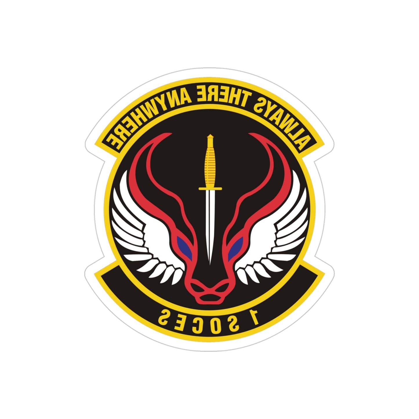 1st Special Operations Civil Engineer Squadron (U.S. Air Force) REVERSE PRINT Transparent STICKER-4" × 4"-The Sticker Space