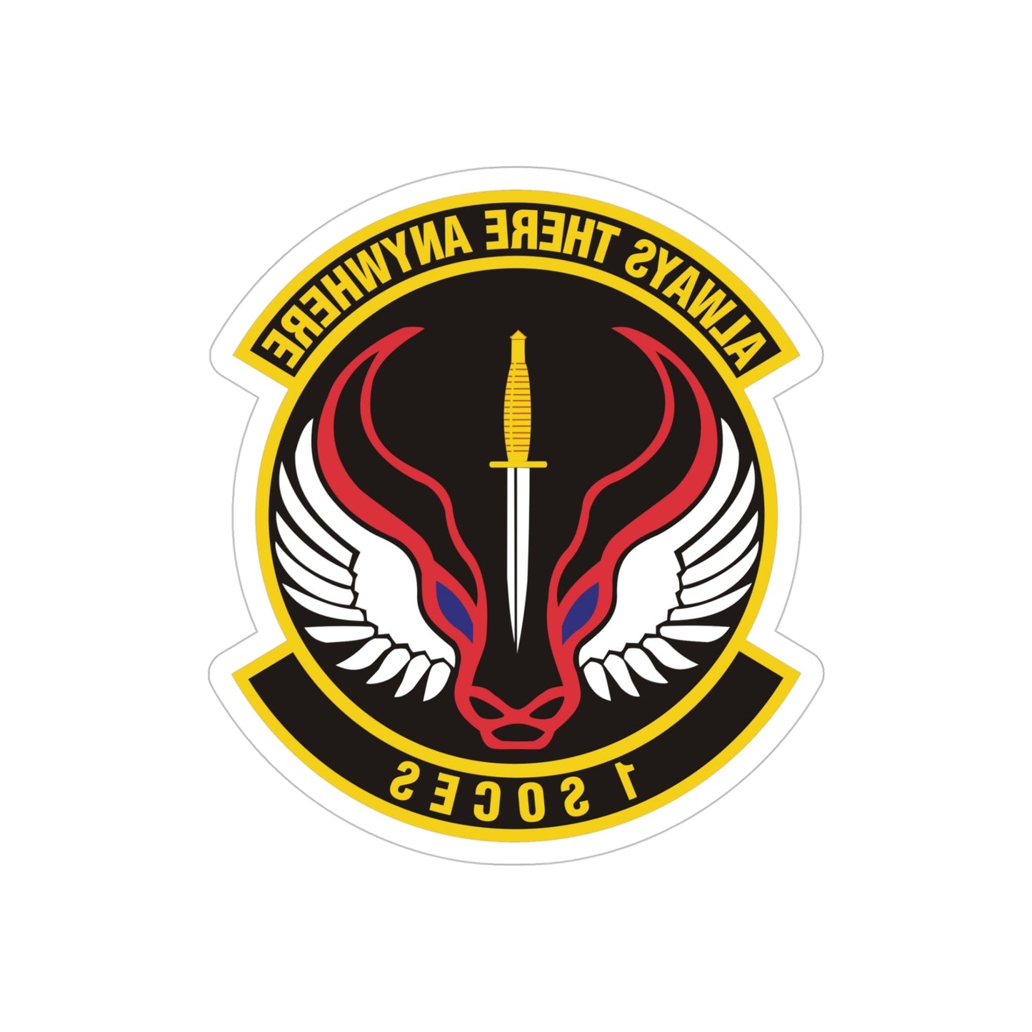 1st Special Operations Civil Engineer Squadron (U.S. Air Force) REVERSE PRINT Transparent STICKER-5" × 5"-The Sticker Space