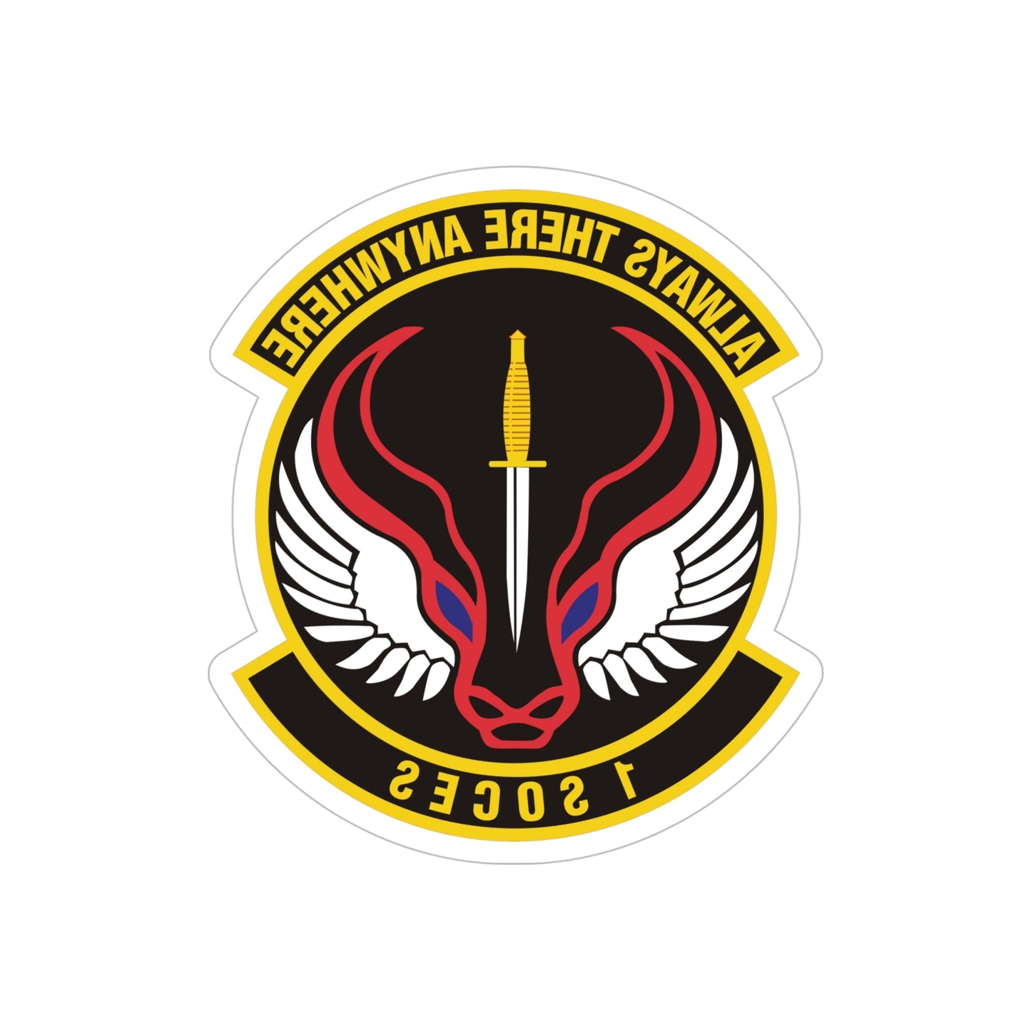 1st Special Operations Civil Engineer Squadron (U.S. Air Force) REVERSE PRINT Transparent STICKER-6" × 6"-The Sticker Space