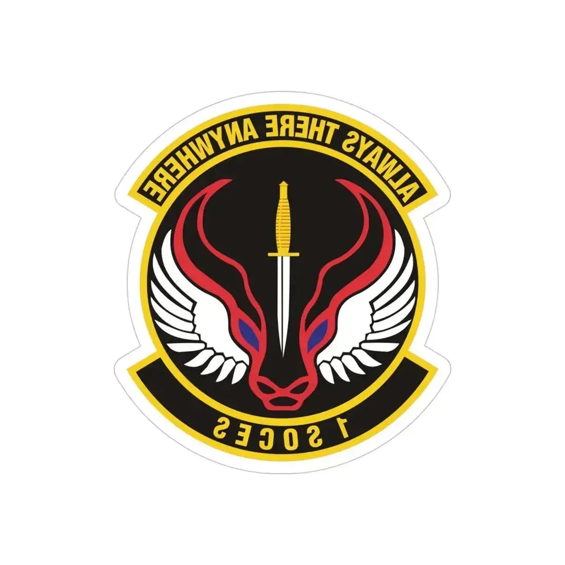 1st Special Operations Civil Engineer Squadron (U.S. Air Force) REVERSE PRINT Transparent Die-Cut STICKER 4 Inch Die-Cut Transparent - The Sticker Space