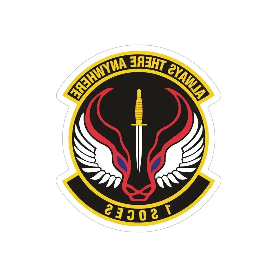 1st Special Operations Civil Engineer Squadron (U.S. Air Force) REVERSE PRINT Transparent Die-Cut STICKER 5 Inch Die-Cut Transparent - The Sticker Space