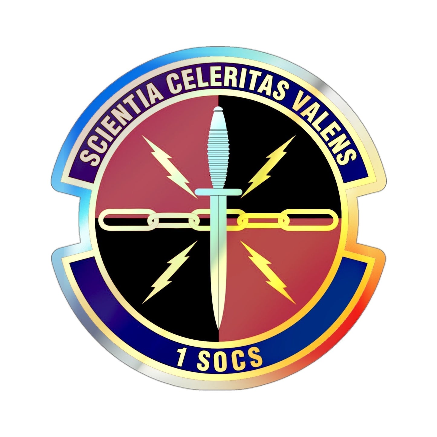 1st Special Operations Communications Squadron (U.S. Air Force) Holographic STICKER Die-Cut Vinyl Decal-3 Inch-The Sticker Space