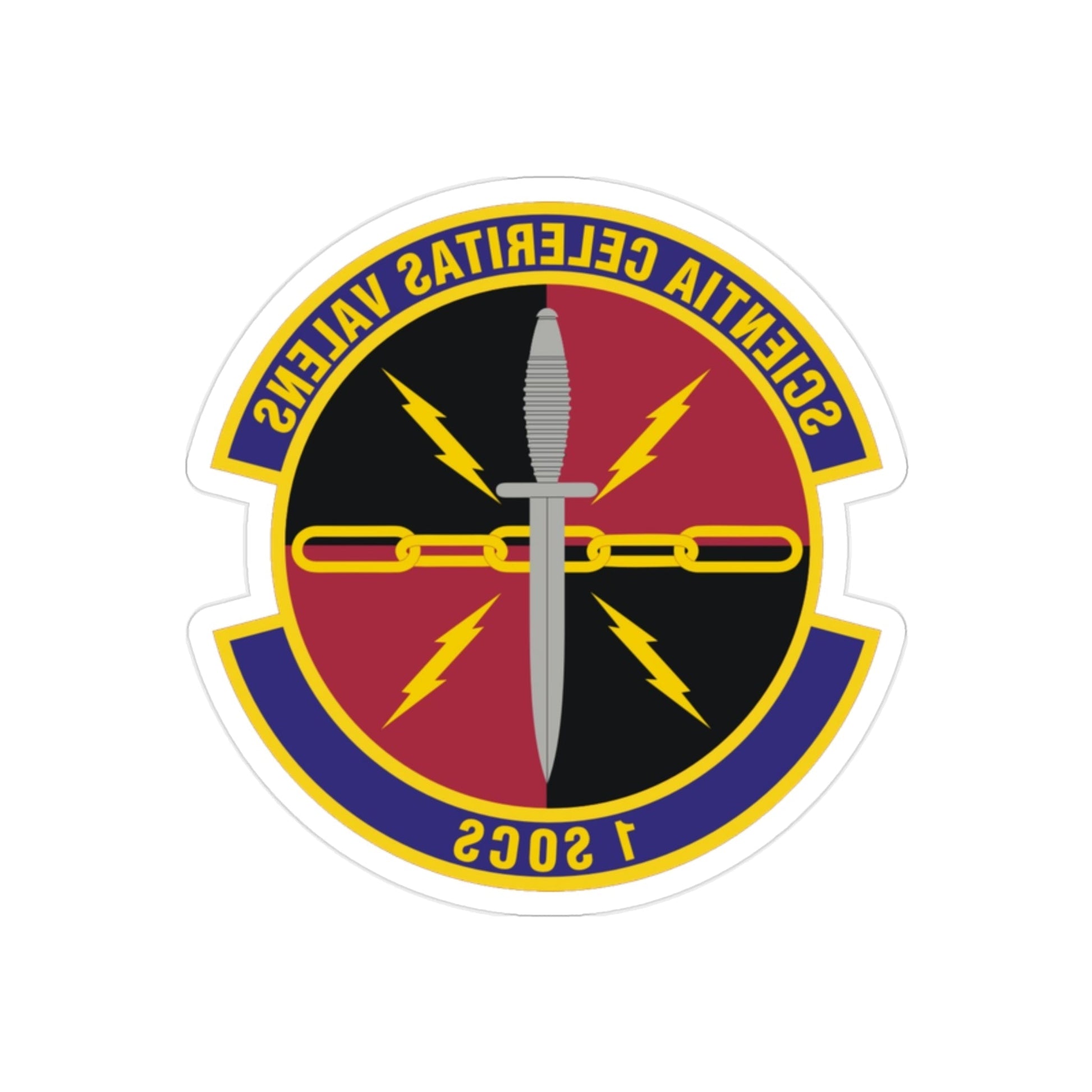 1st Special Operations Communications Squadron (U.S. Air Force) REVERSE PRINT Transparent STICKER-2" × 2"-The Sticker Space