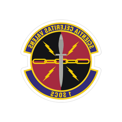 1st Special Operations Communications Squadron (U.S. Air Force) REVERSE PRINT Transparent STICKER-3" × 3"-The Sticker Space