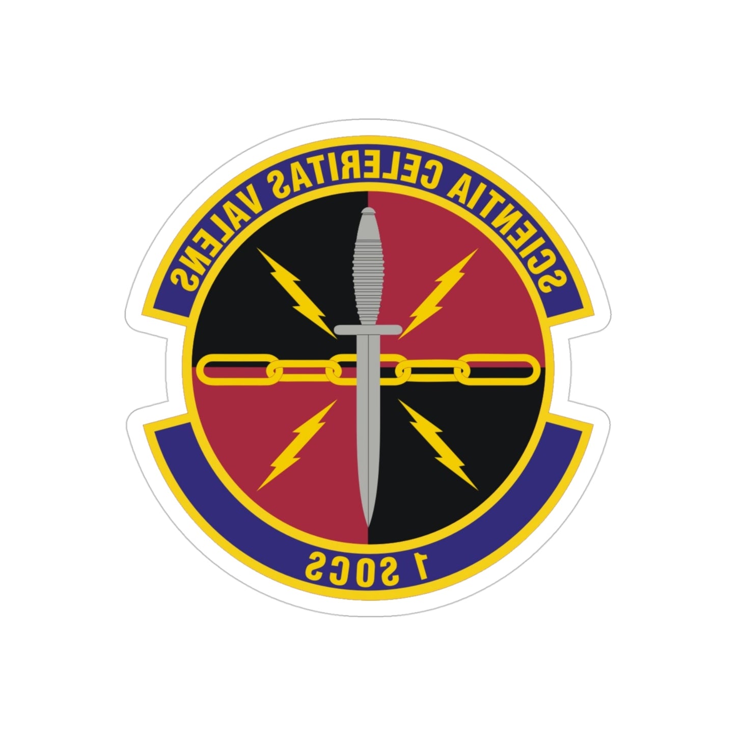 1st Special Operations Communications Squadron (U.S. Air Force) REVERSE PRINT Transparent STICKER-4" × 4"-The Sticker Space