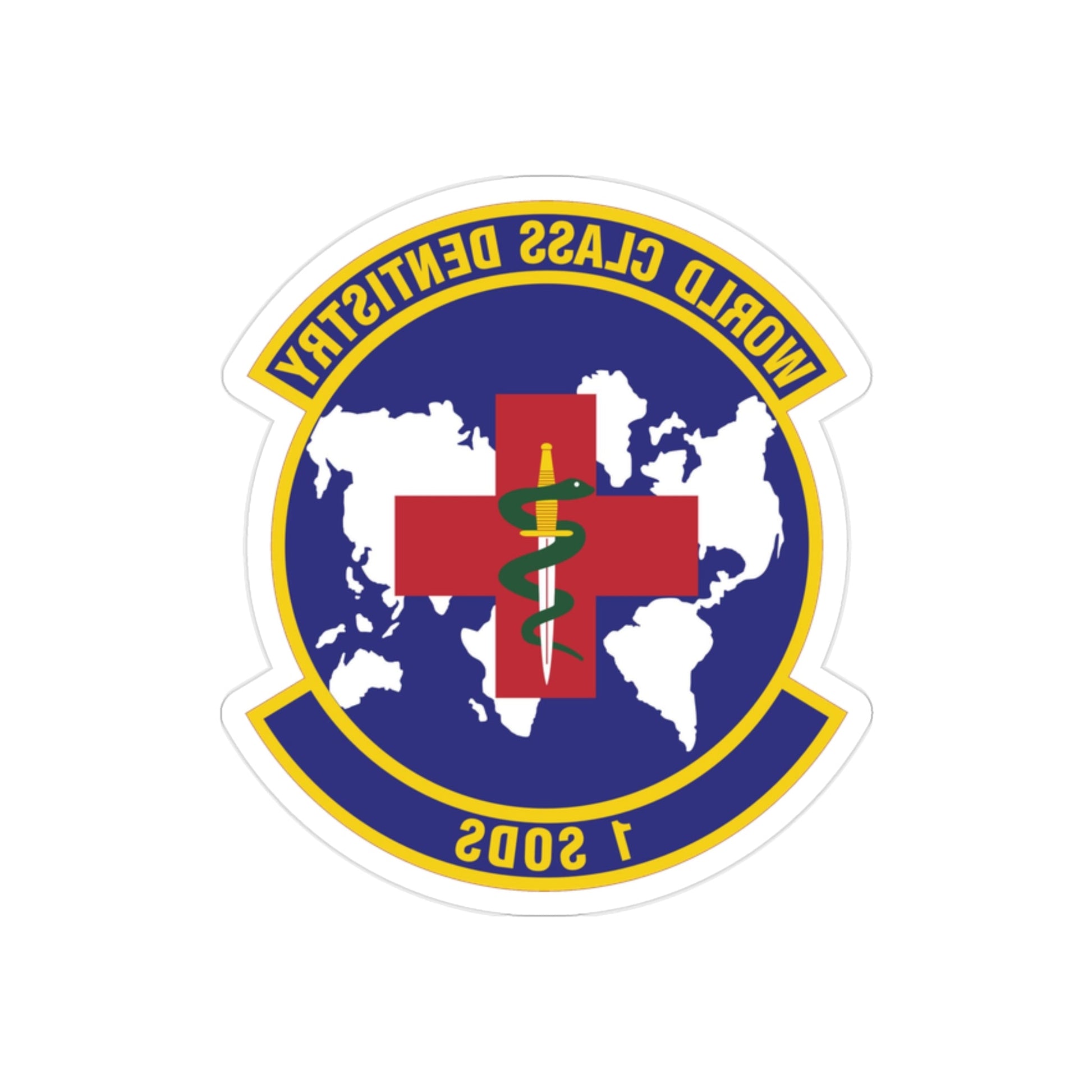 1st Special Operations Dental Squadron (U.S. Air Force) REVERSE PRINT Transparent STICKER-2" × 2"-The Sticker Space