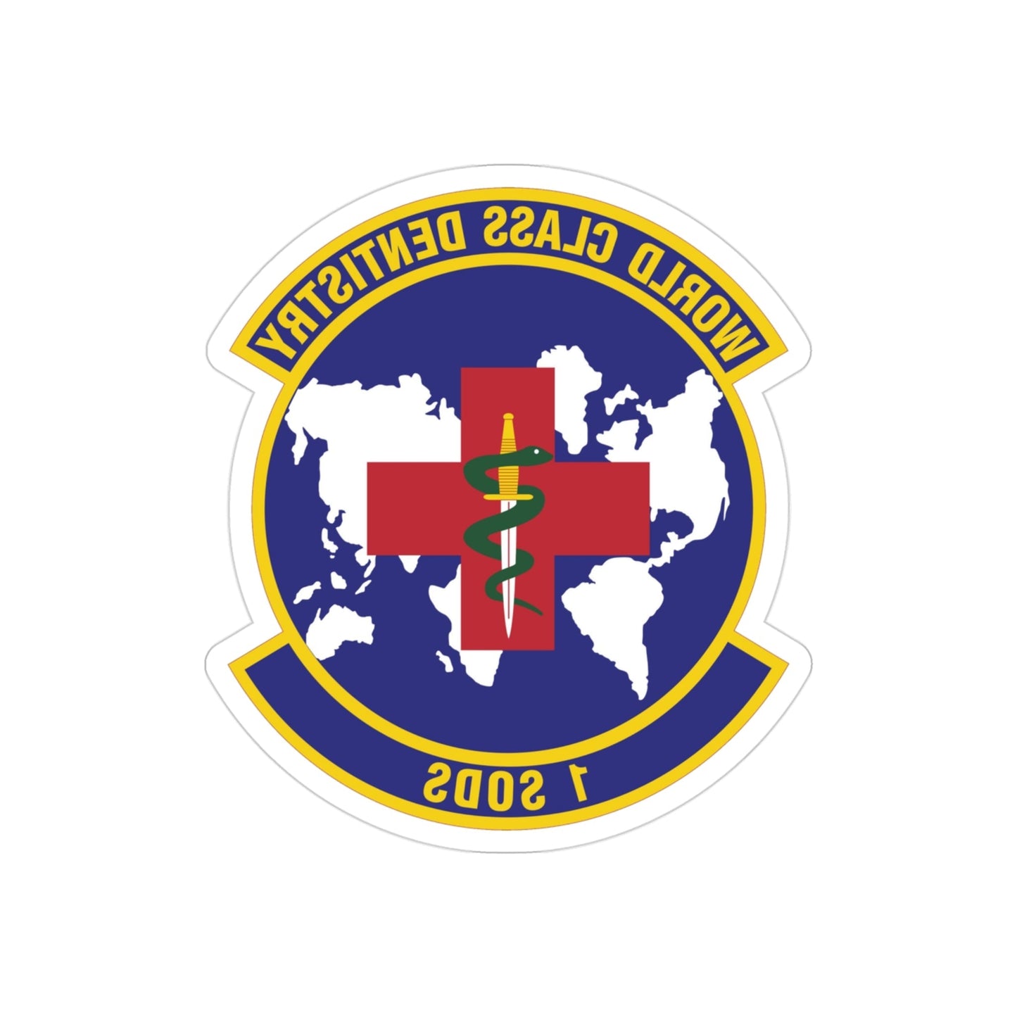 1st Special Operations Dental Squadron (U.S. Air Force) REVERSE PRINT Transparent STICKER-3" × 3"-The Sticker Space