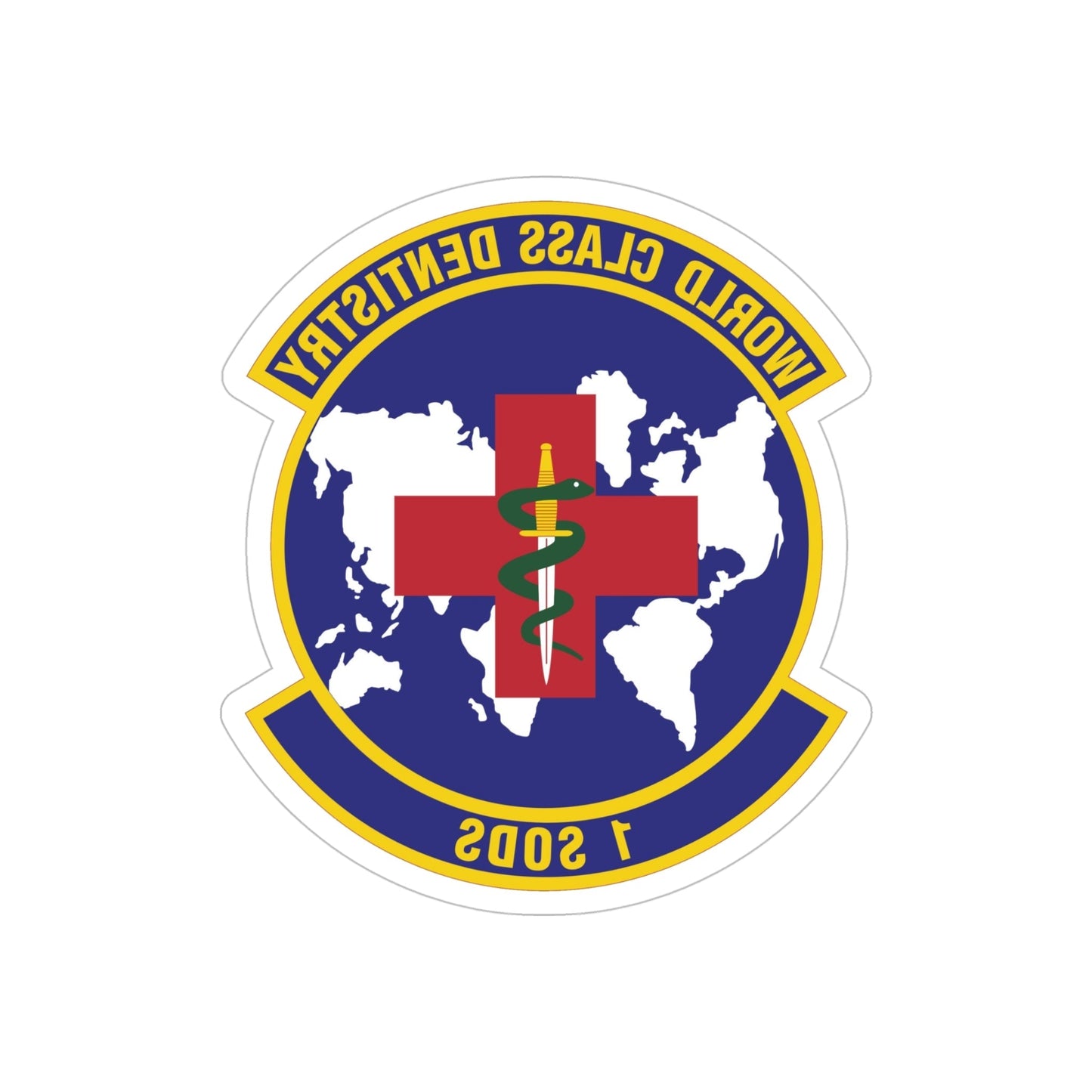 1st Special Operations Dental Squadron (U.S. Air Force) REVERSE PRINT Transparent STICKER-5" × 5"-The Sticker Space