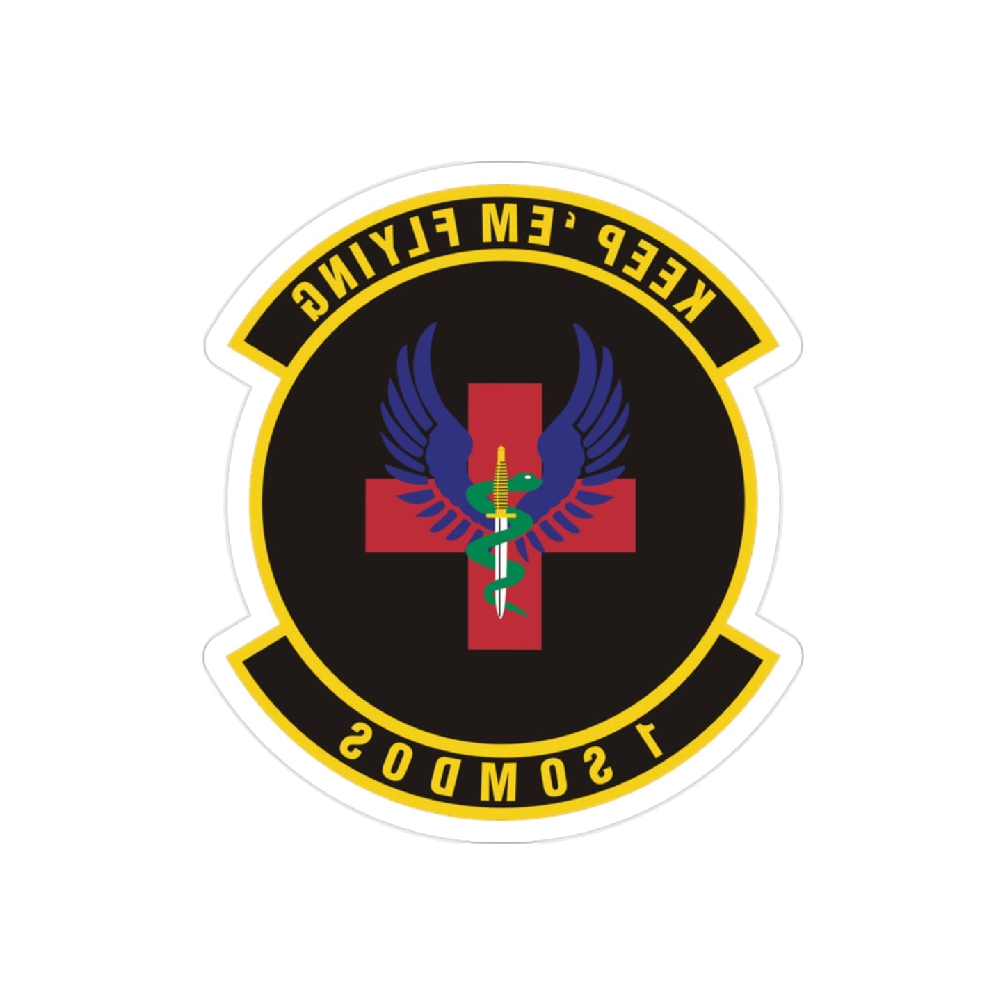 1st Special Operations Medical Operations Squadron (U.S. Air Force) REVERSE PRINT Transparent STICKER-2" × 2"-The Sticker Space