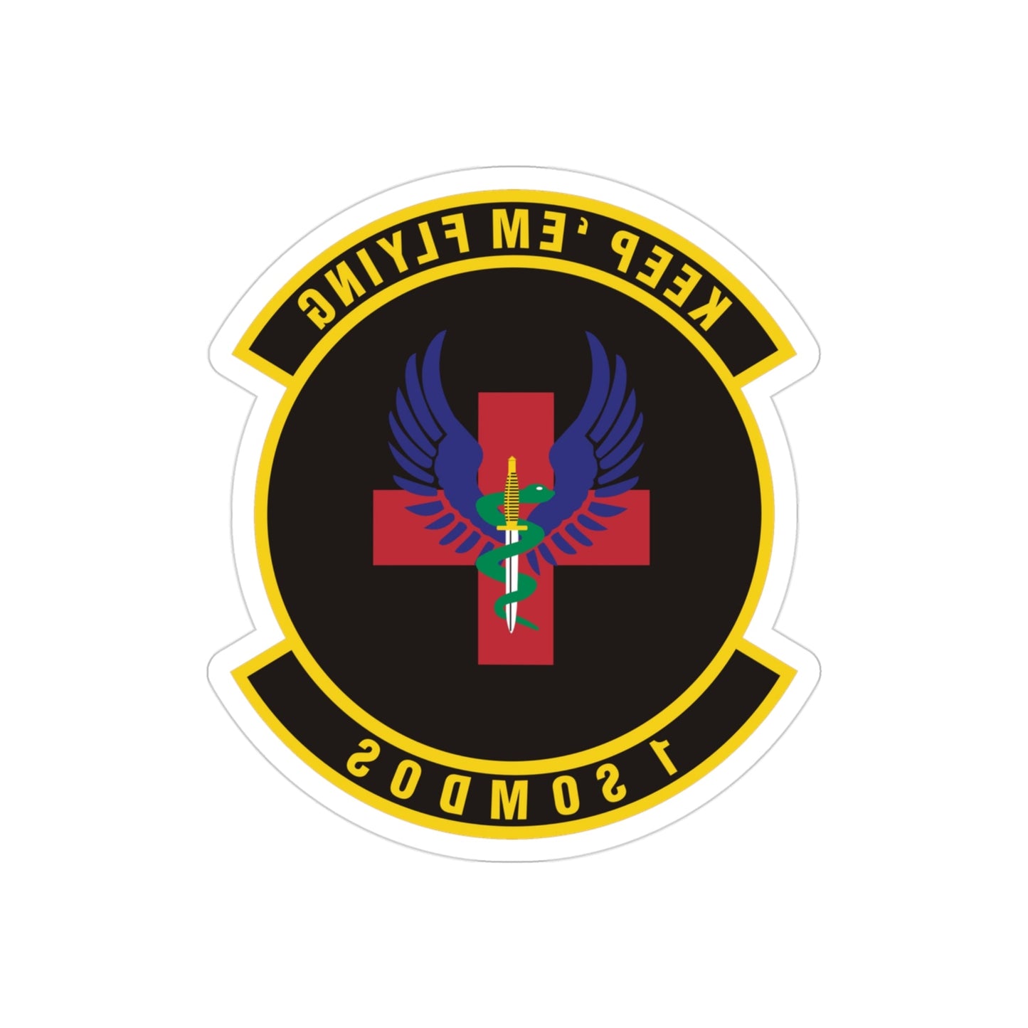 1st Special Operations Medical Operations Squadron (U.S. Air Force) REVERSE PRINT Transparent STICKER-3" × 3"-The Sticker Space