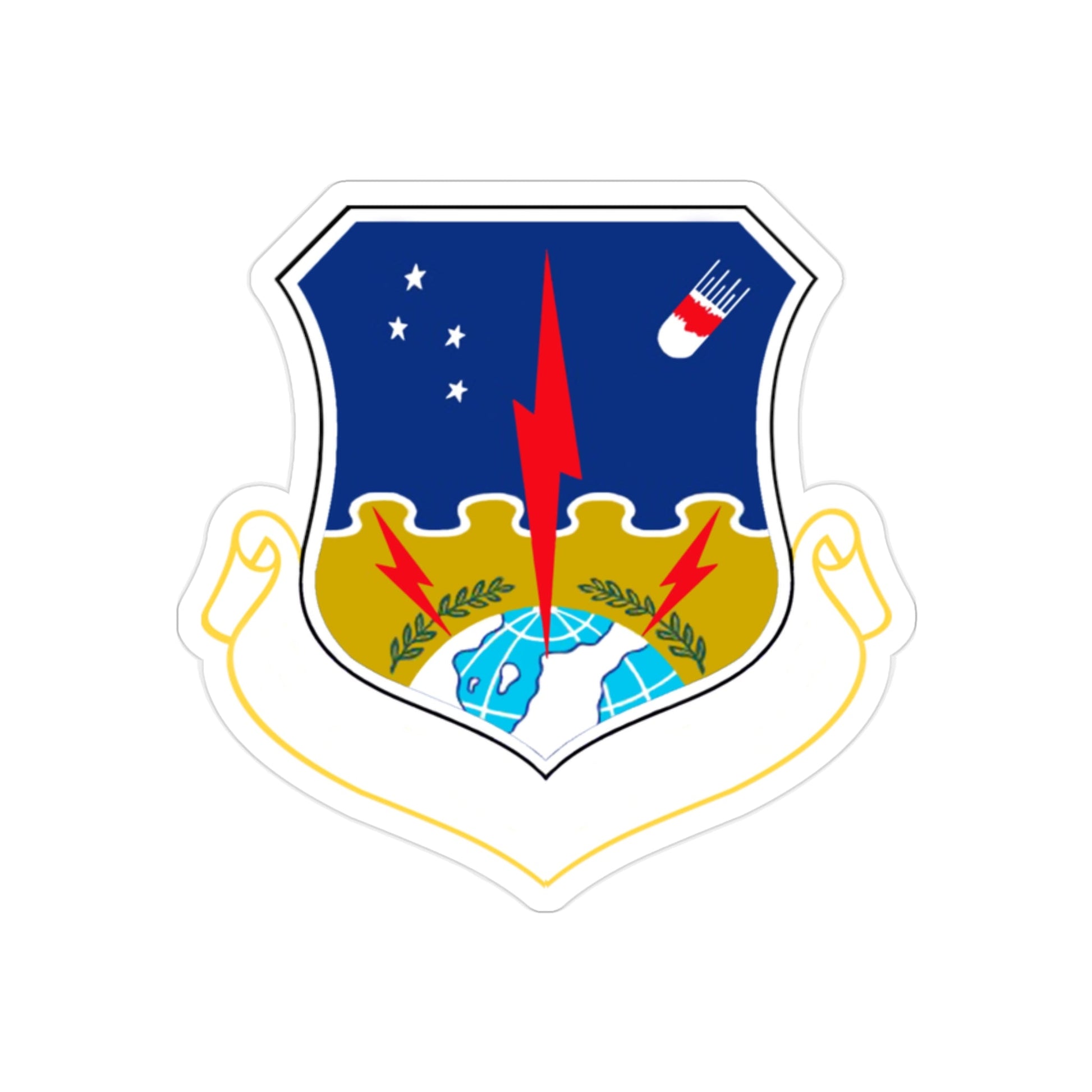 1st Strategic Aerospace Division (U.S. Air Force) REVERSE PRINT Transparent STICKER-2" × 2"-The Sticker Space