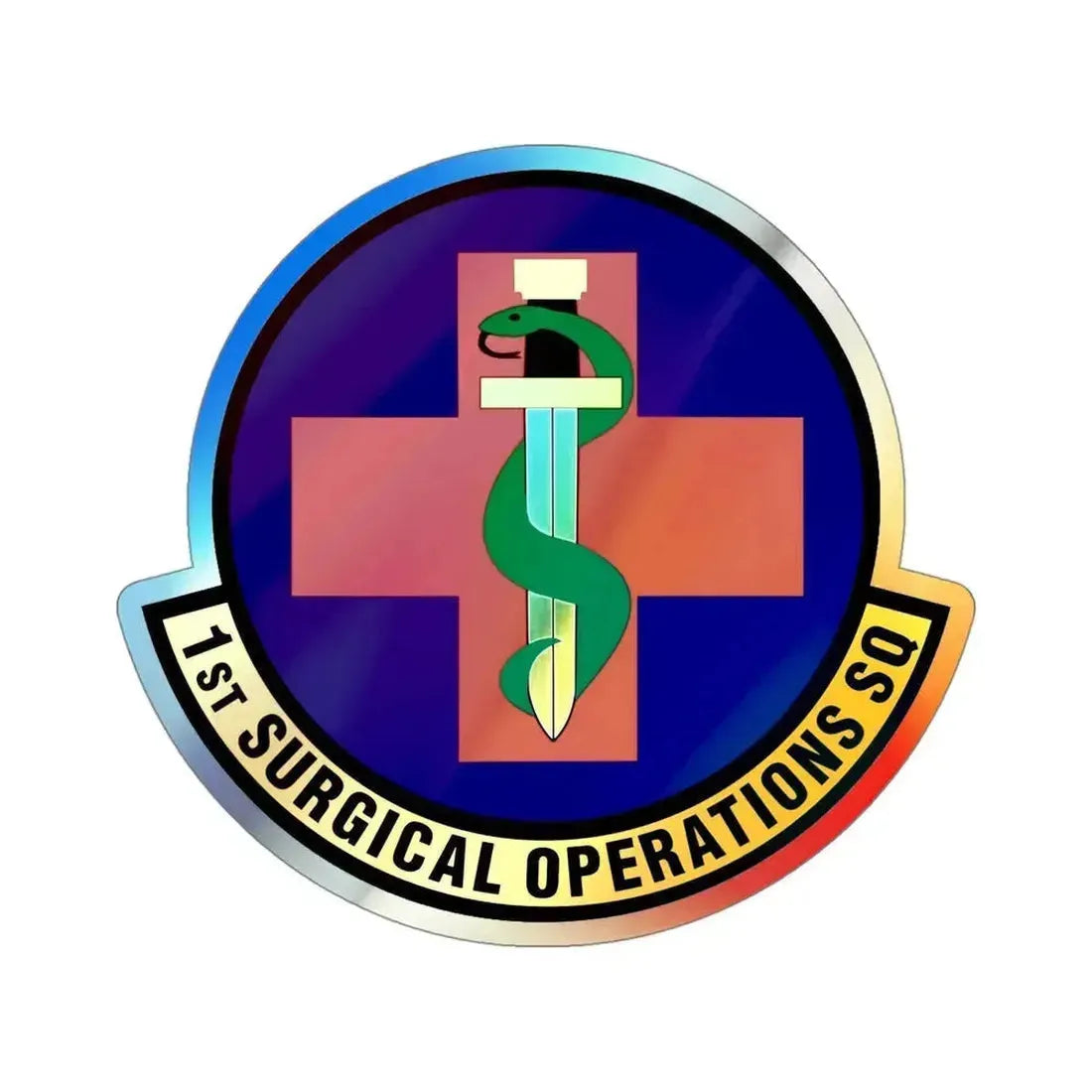 1st Surgical Operations Squadron (U.S. Air Force) Holographic STICKER Die-Cut Vinyl Decal 4 Inch Holographic - The Sticker Space