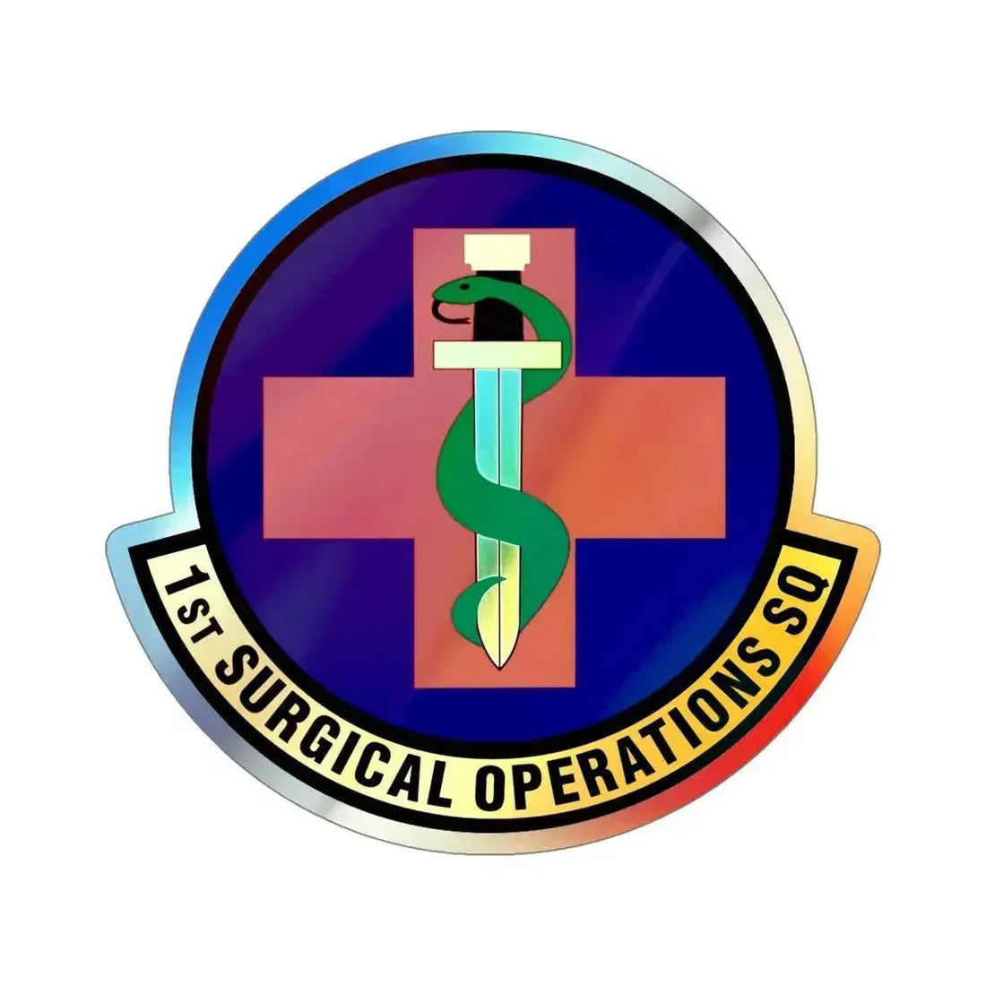 1st Surgical Operations Squadron (U.S. Air Force) Holographic STICKER Die-Cut Vinyl Decal 5 Inch Holographic - The Sticker Space